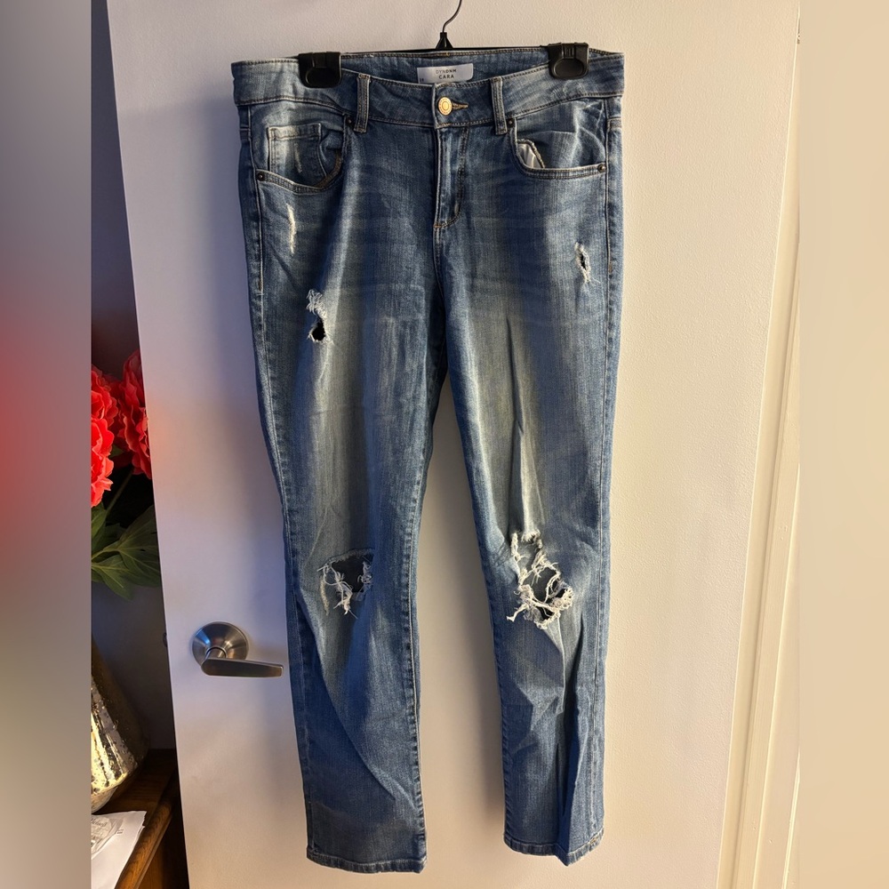 Distressed Blue Jeans